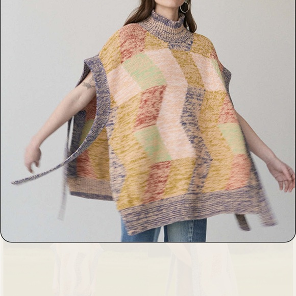 Misha & Puff Woman Marl Open Vest Blue Violet Wave EUC - Picture 2 of 4